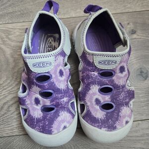 ​KEEN Stingray Sandals Purple Tie Dye Water Shoes Little Kids Size 11 Hook Loop
